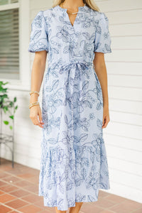 The Best Surprise Blue Floral Midi Dress