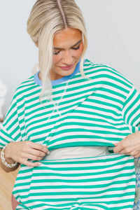 NURSING COLLECTION: It’s A Dream Green Striped Top