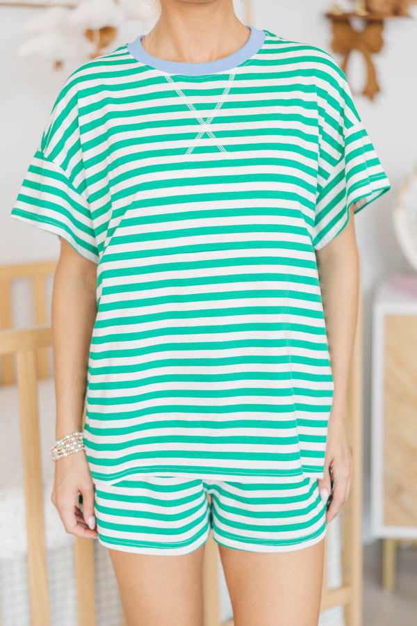 NURSING COLLECTION: It’s A Dream Green Striped Top