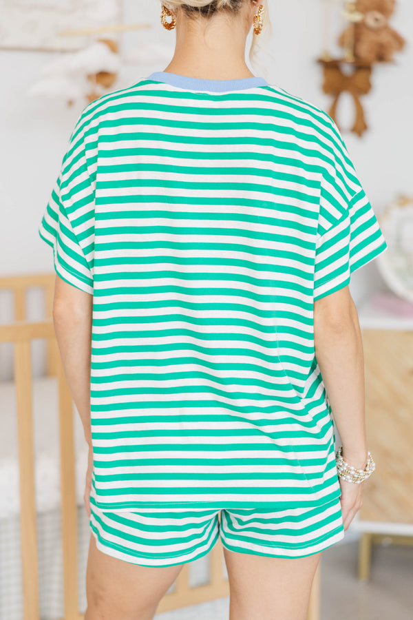 NURSING COLLECTION: It’s A Dream Green Striped Top