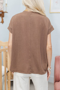 NURSING COLLECTION: Catch On Brown Ribbed Top