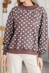 NURSING COLLECTION: Easy Morning Brown Polka Dot Sweatshirt