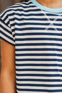 Girls: It’s A Dream Navy Striped Top