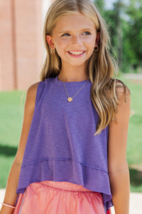 Girls: Little Explorer Purple Tank