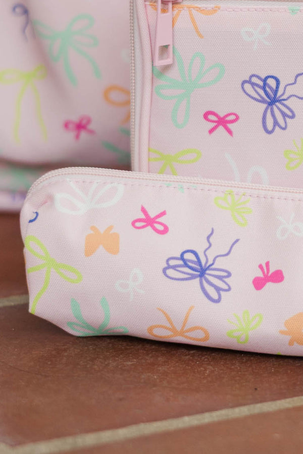 Girls: Preorder: A+ Attitude Pink Bow Print Pencil Pouch