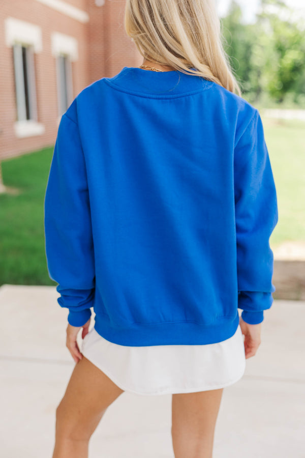 Hype Mode Go Team Patch Royal Blue Mock Neck Pullover
