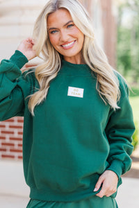 Hype Mode Go Team Patch Green Mock Neck Pullover
