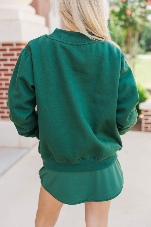 Hype Mode Go Team Patch Green Mock Neck Pullover