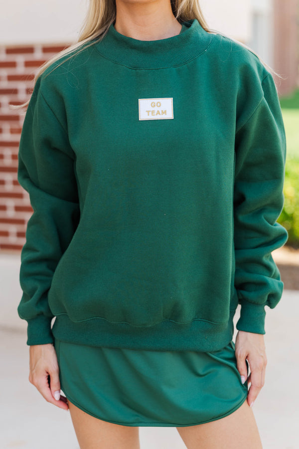 Hype Mode Go Team Patch Green Mock Neck Pullover