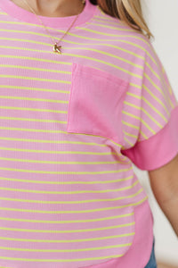 Girls: Just For Today Pink Striped Top
