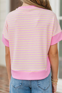 Girls: Just For Today Pink Striped Top