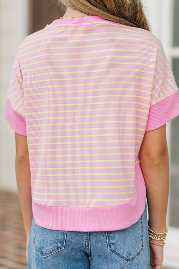 Girls: Just For Today Pink Striped Top