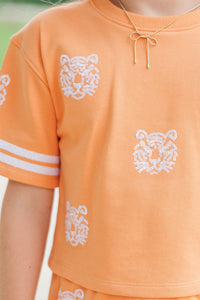 Girls: Tailgate Then Touchdown Orange Tigers Sequin Top