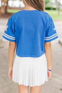 Girls: Tailgate Then Touchdown Royal Eagles Sequin Tee