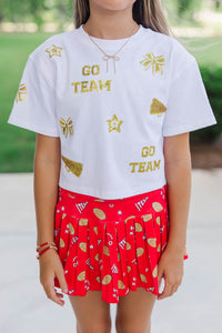 Girls: Go Team Go Gold Gameday Sequin Top