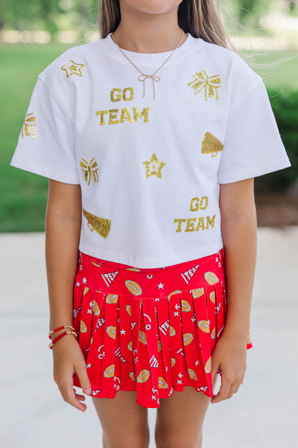 Girls: Go Team Go Gold Gameday Sequin Top