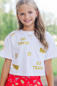 Girls: Go Team Go Gold Gameday Sequin Top