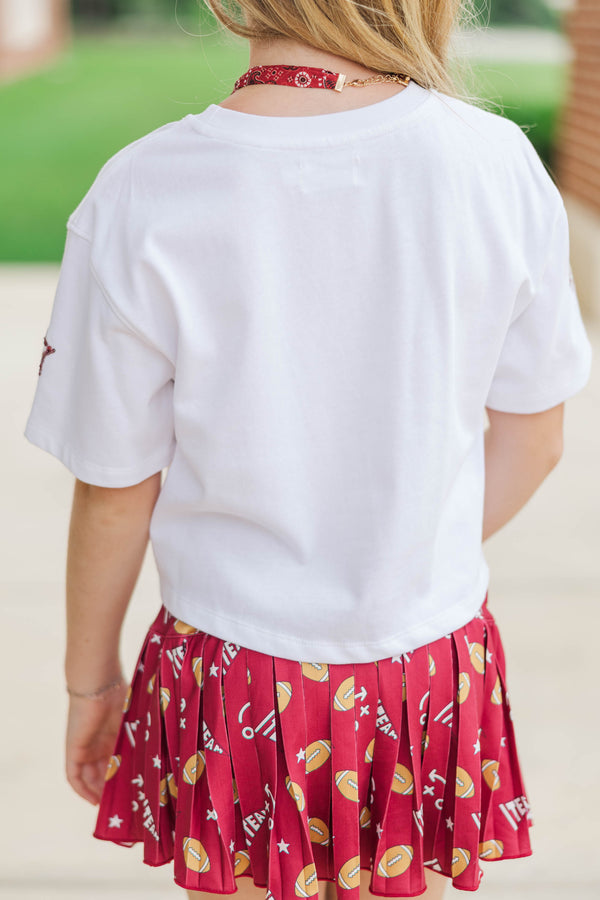 Girls: Go Team Go Red Gameday Sequin Top