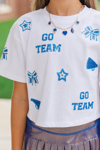 Girls: Go Team Go Blue Gameday Sequin Top