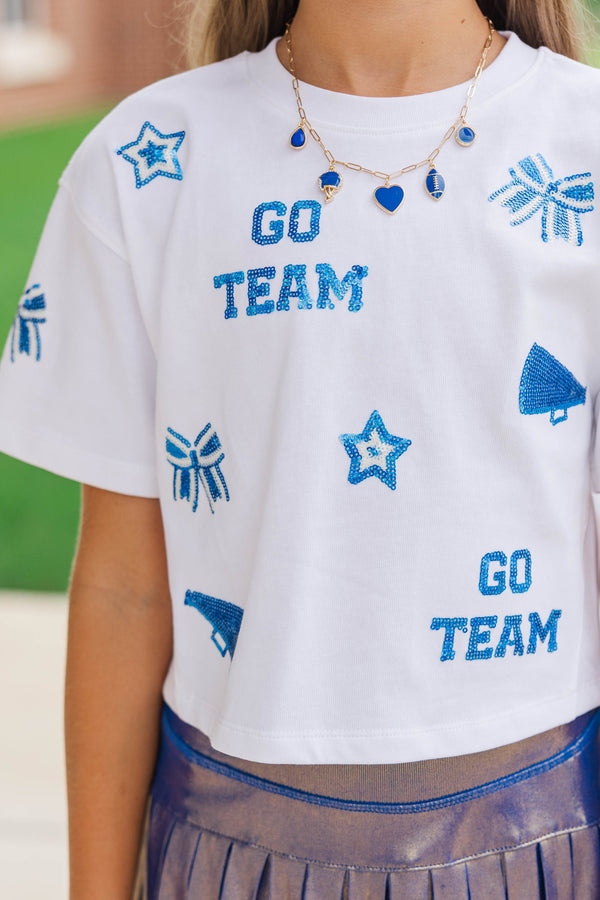 Girls: Go Team Go Blue Gameday Sequin Top