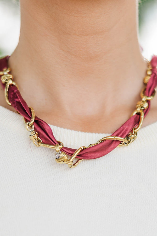 Treasure Jewels: Standout Style Burgundy Necklace