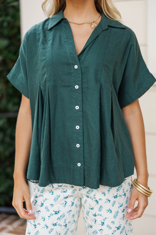 Take Me Along Emerald Blouse