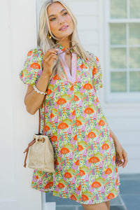 Pretty As Ever Orange Floral Dress