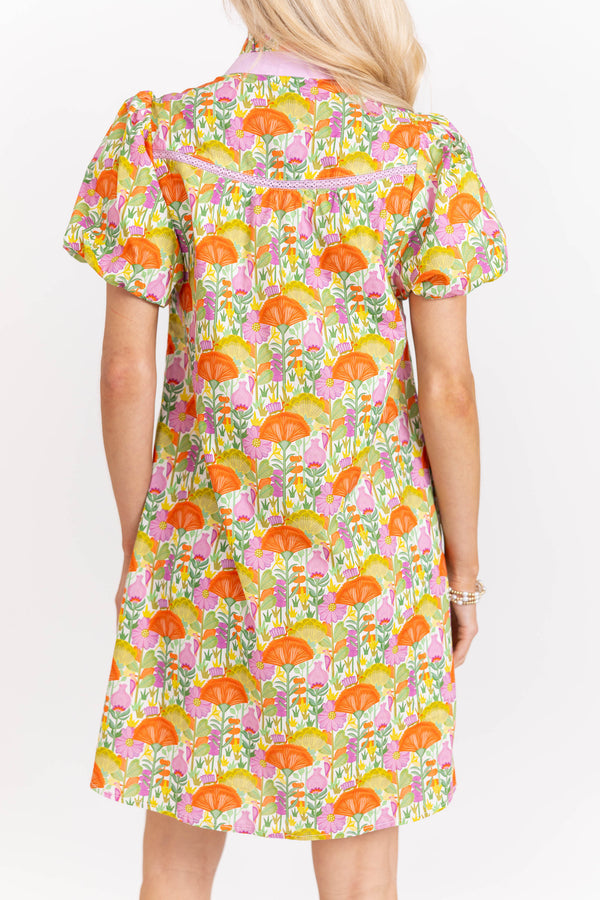 Pretty As Ever Orange Floral Dress