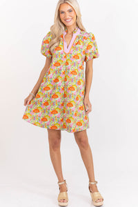 Pretty As Ever Orange Floral Dress