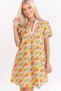 Pretty As Ever Orange Floral Dress