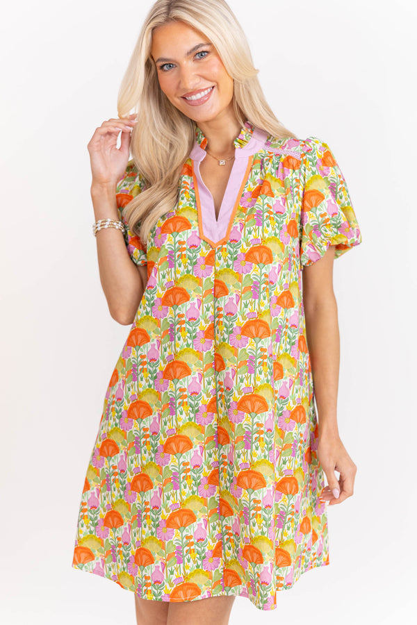 Pretty As Ever Orange Floral Dress