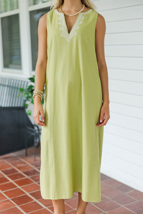 Madison Avenue Green Midi Dress