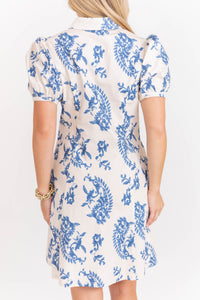 Say No More Blue Paisley Dress