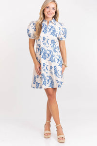 Say No More Blue Paisley Dress