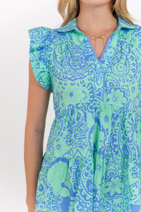 All The Right Things Mint Floral Dress