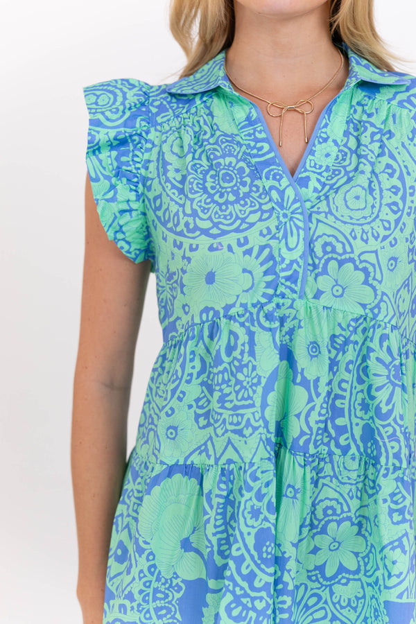 All The Right Things Mint Floral Dress