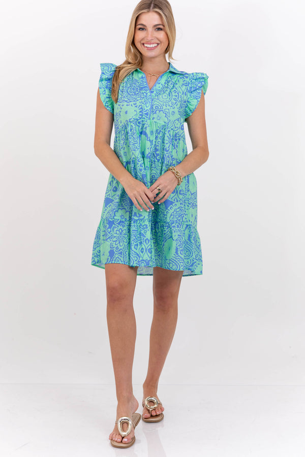 All The Right Things Mint Floral Dress