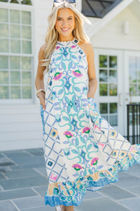 Nothing Like It Blue Floral Midi Dress