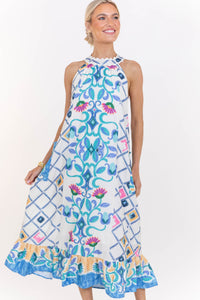 Nothing Like It Blue Floral Midi Dress