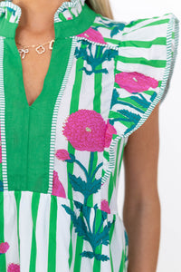 You Already Know Green Floral Midi Dress