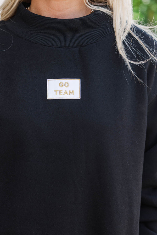 Hype Mode Go Team Patch Black Mock Neck Pullover