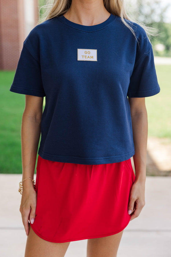 Loyal And Loud Go Team Patch Navy Blue Tee