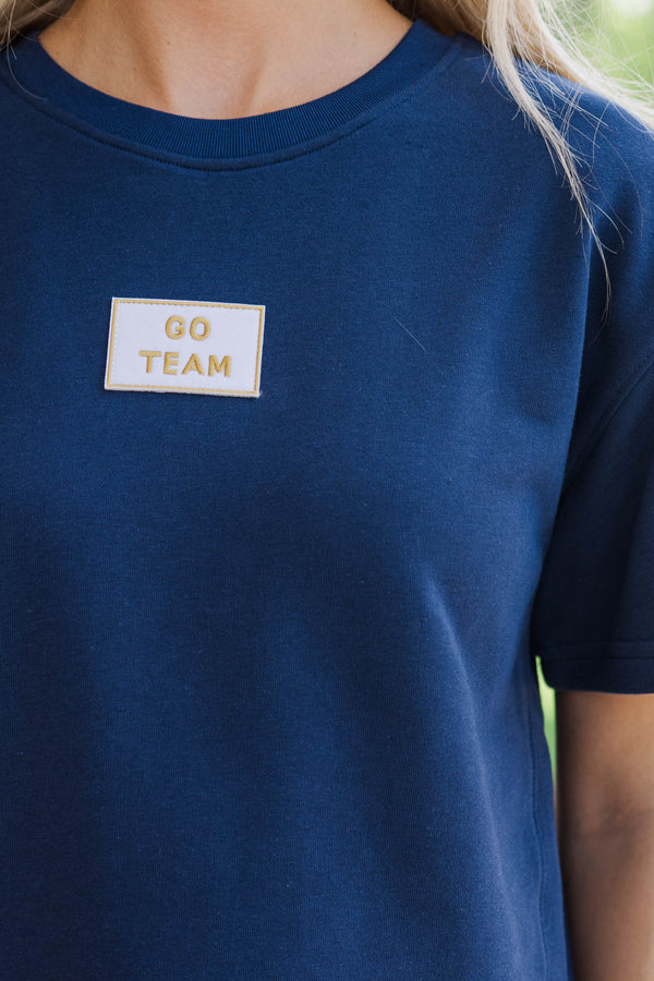 Loyal And Loud Go Team Patch Navy Blue Tee