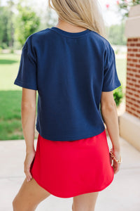 Loyal And Loud Go Team Patch Navy Blue Tee