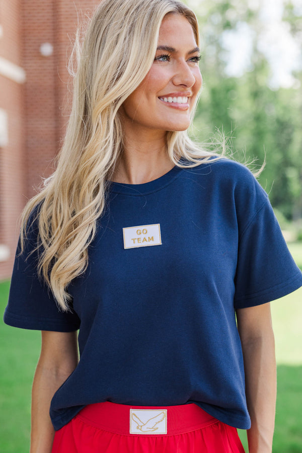 Loyal And Loud Go Team Patch Navy Blue Tee