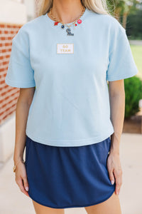Loyal And Loud Go Team Patch Light Blue Tee