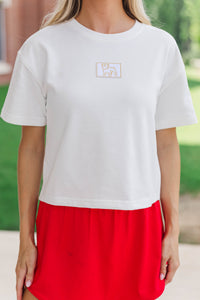 Loyal And Loud Bulldog Patch White Tee