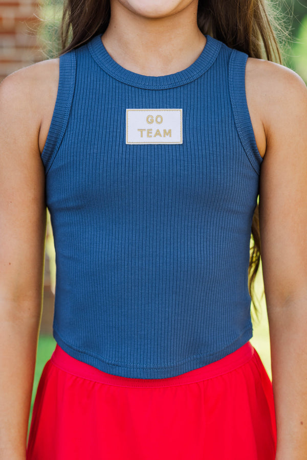 Girls: Bring the Noise Go Team Patch Navy Blue Tank