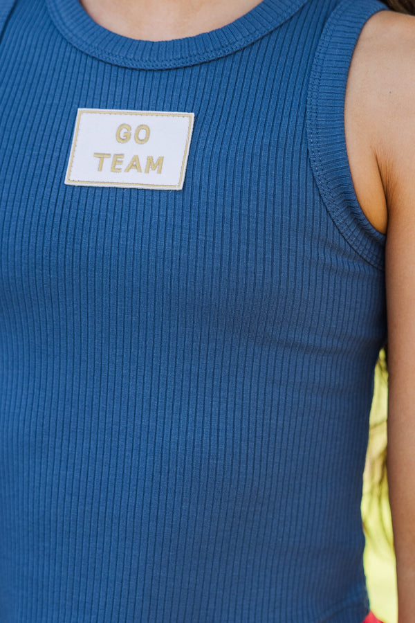 Girls: Bring the Noise Go Team Patch Navy Blue Tank