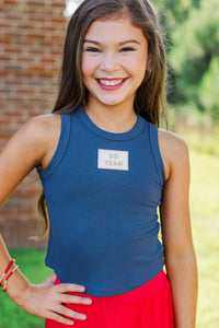 Girls: Bring the Noise Go Team Patch Navy Blue Tank